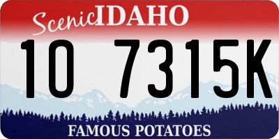 ID license plate 1O7315K
