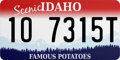 ID license plate 1O7315T