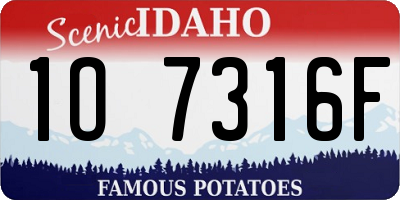 ID license plate 1O7316F