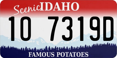 ID license plate 1O7319D