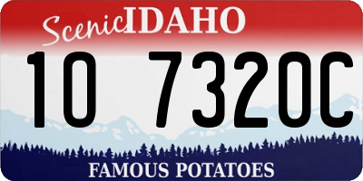 ID license plate 1O7320C