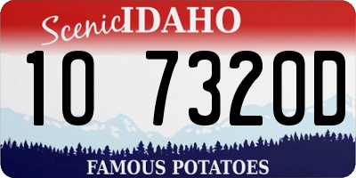 ID license plate 1O7320D