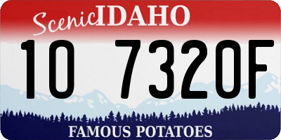 ID license plate 1O7320F