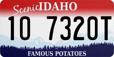 ID license plate 1O7320T