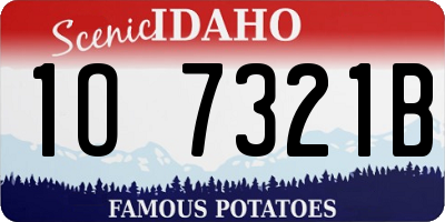 ID license plate 1O7321B