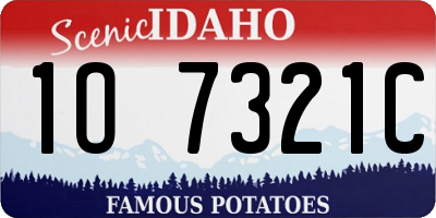 ID license plate 1O7321C