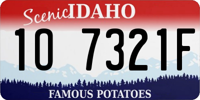 ID license plate 1O7321F