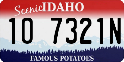 ID license plate 1O7321N