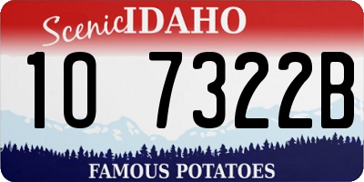 ID license plate 1O7322B