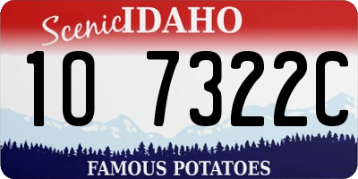 ID license plate 1O7322C