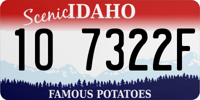 ID license plate 1O7322F