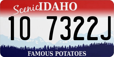ID license plate 1O7322J