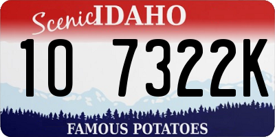 ID license plate 1O7322K
