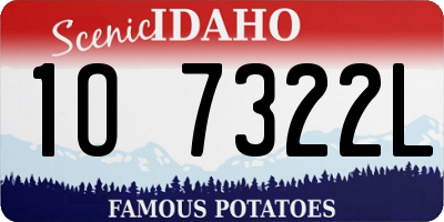 ID license plate 1O7322L