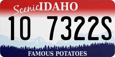 ID license plate 1O7322S