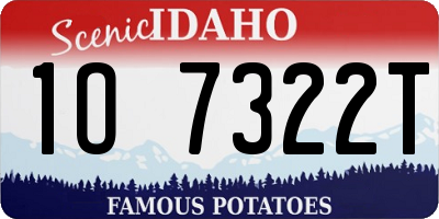 ID license plate 1O7322T