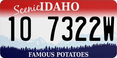 ID license plate 1O7322W