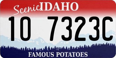 ID license plate 1O7323C