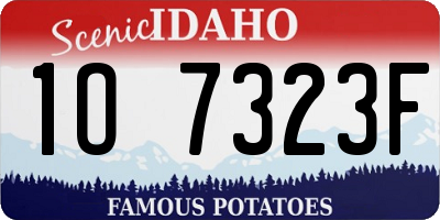 ID license plate 1O7323F