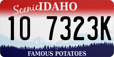 ID license plate 1O7323K