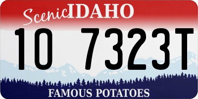 ID license plate 1O7323T