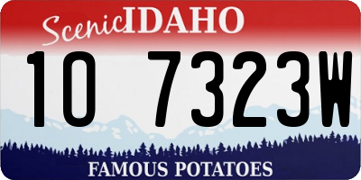 ID license plate 1O7323W