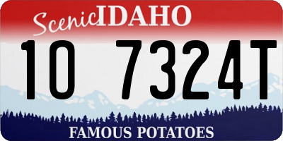 ID license plate 1O7324T