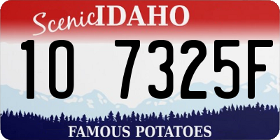 ID license plate 1O7325F