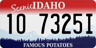 ID license plate 1O7325I