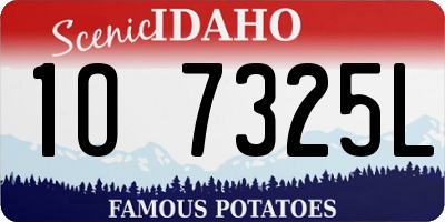 ID license plate 1O7325L