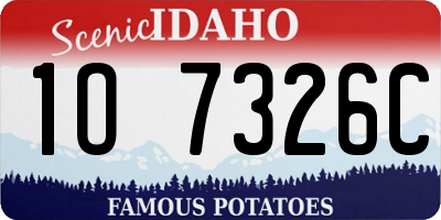 ID license plate 1O7326C