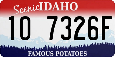 ID license plate 1O7326F