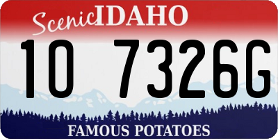 ID license plate 1O7326G