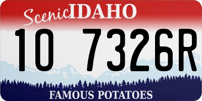ID license plate 1O7326R