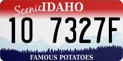 ID license plate 1O7327F