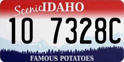 ID license plate 1O7328C