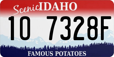 ID license plate 1O7328F