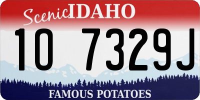 ID license plate 1O7329J