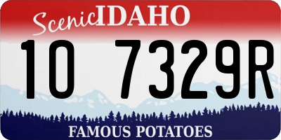 ID license plate 1O7329R