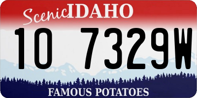 ID license plate 1O7329W