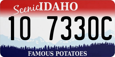 ID license plate 1O7330C