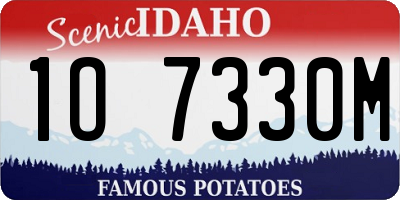 ID license plate 1O7330M