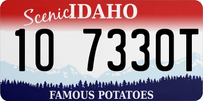 ID license plate 1O7330T