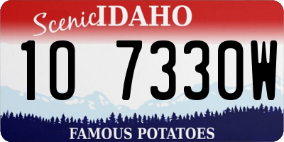 ID license plate 1O7330W