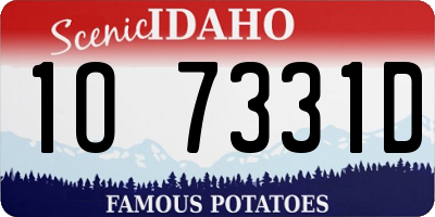 ID license plate 1O7331D