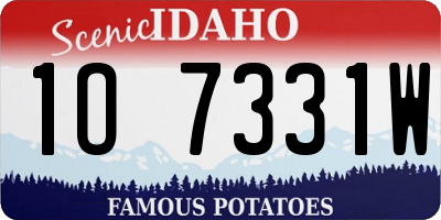 ID license plate 1O7331W