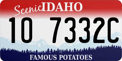 ID license plate 1O7332C
