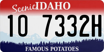 ID license plate 1O7332H