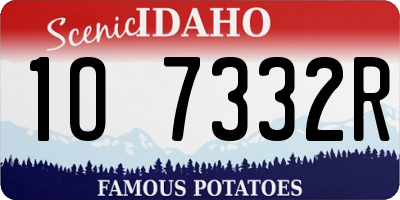 ID license plate 1O7332R
