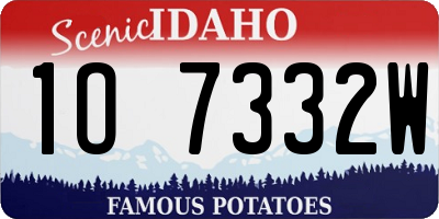 ID license plate 1O7332W